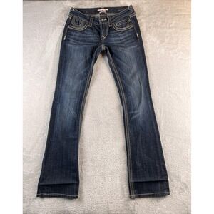 ReRock for Express Jeans Womens Size 2R Low Rise Bootcut Dark Wash Denim Rock
